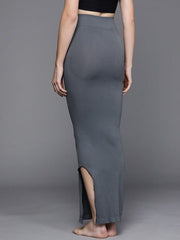 Women Grey Solid High Compressed Seamless Instant Slimming Saree Shapewear - Inddus.com
