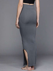 Women Grey Solid High Compressed Seamless Instant Slimming Saree Shapewear - Inddus.com