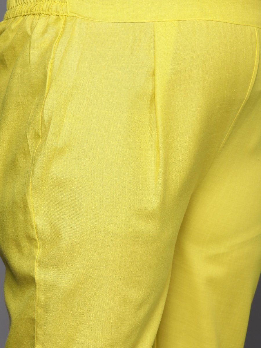 Women Lime Green Floral Embroidered Kurta with Trousers & Dupatta - Inddus.com