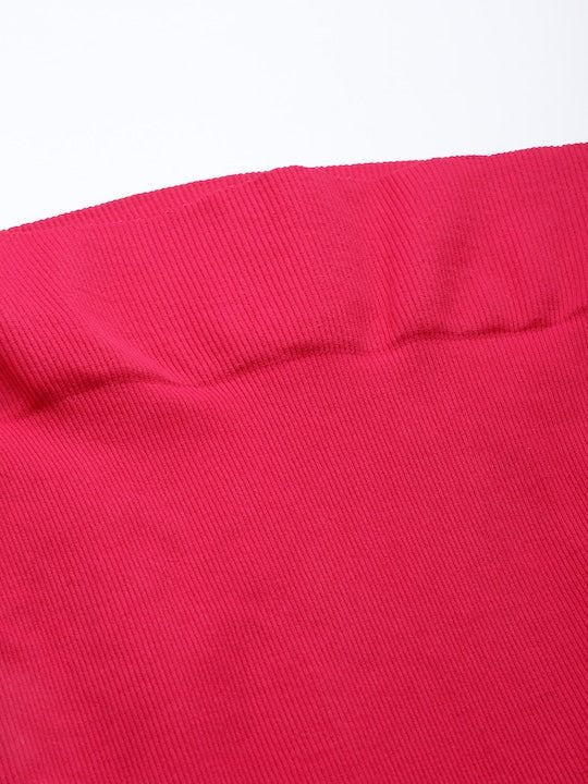 Women Magenta Pink Solid High Compressed Seamless Instant Slimming Saree Shapewear - Inddus.com