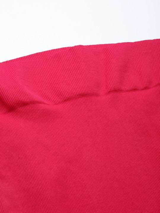 Women Magenta Pink Solid High Compressed Seamless Instant Slimming Saree Shapewear - Inddus.com