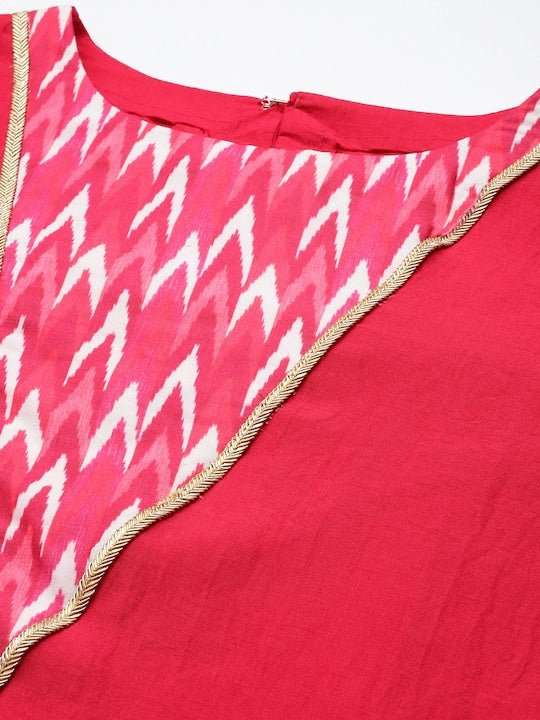 Women Magenta Yoke Design Kurta with Palazzos - Inddus.com