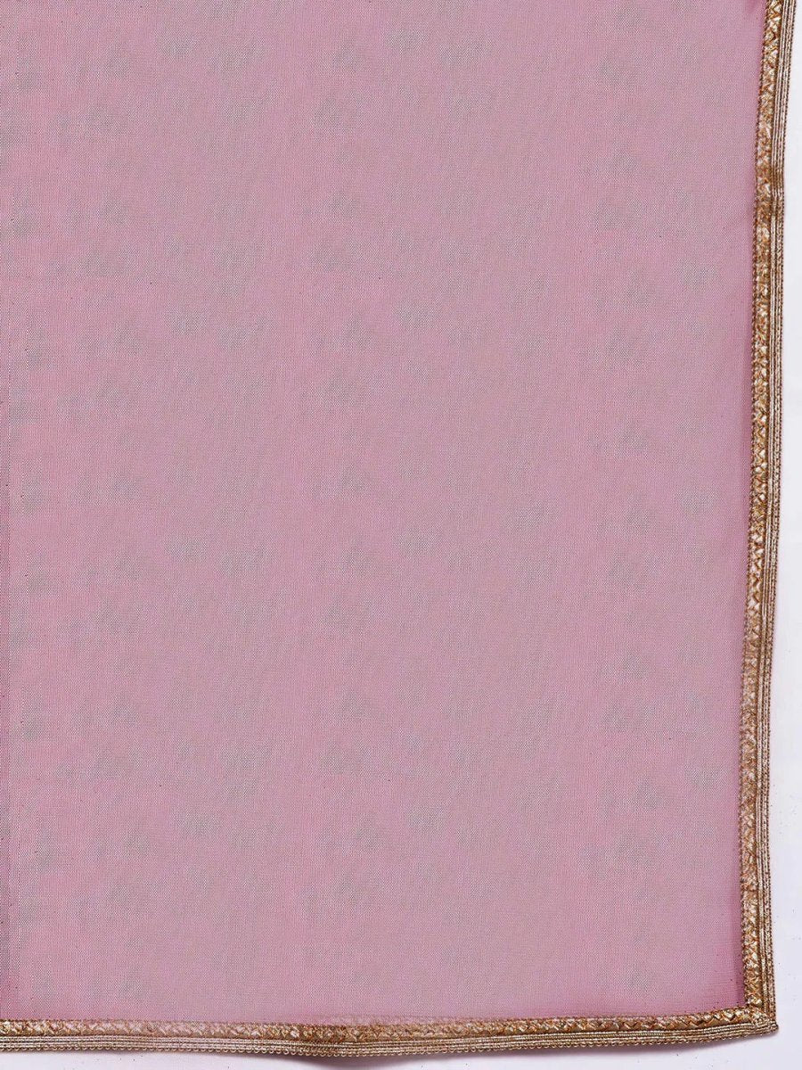 Women Maroon Ethnic Motifs Embroidered Kurta with Palazzos & Dupatta - Inddus.com