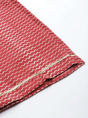 Women Maroon Printed Mirror Work Kurta with Palazzos - Inddus.com