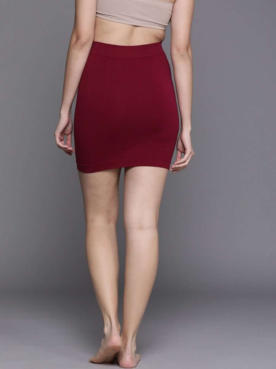 WOMEN MAROON SLIMMING SKIRT SHAPEWEAR - Inddus.com