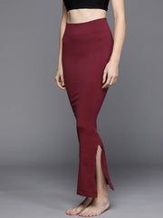 Women Maroon Solid High Compressed Seamless Instant Slimming Saree Shapewear - Inddus.com