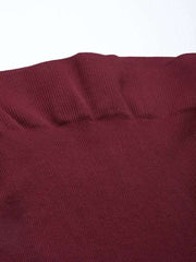 Women Maroon Solid High Compressed Seamless Instant Slimming Saree Shapewear - Inddus.com