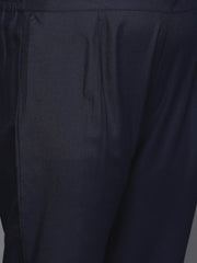 Women Navy Blue Gotta Patti Kurta with Trousers & With Dupatta - Inddus.com