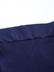 Women Navy Blue Solid High Compressed Seamless Instant Slimming Saree Shapewear - Inddus.com