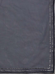 Women Navy Blue & Yellow Yoke Design Gotta Patti Chanderi Kurta with Trousers & Dupatta - Inddus.com