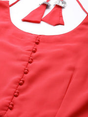 Women Pink Bell Sleeves Georgette Anarkali Kurta With Dupatta - Inddus.com