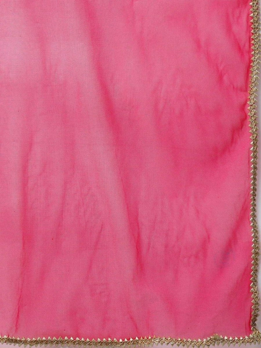 Women Pink Embroidered Palazzo Suit - inddus-us