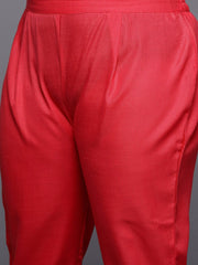 Women Pink Floral Embroidered Kurta with Trousers & Dupatta - Inddus.com