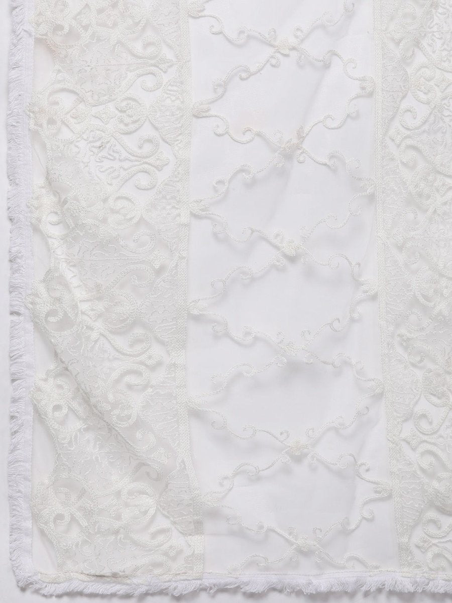 Women Pink Floral Embroidered Kurta with Trousers & Dupatta - Inddus.com