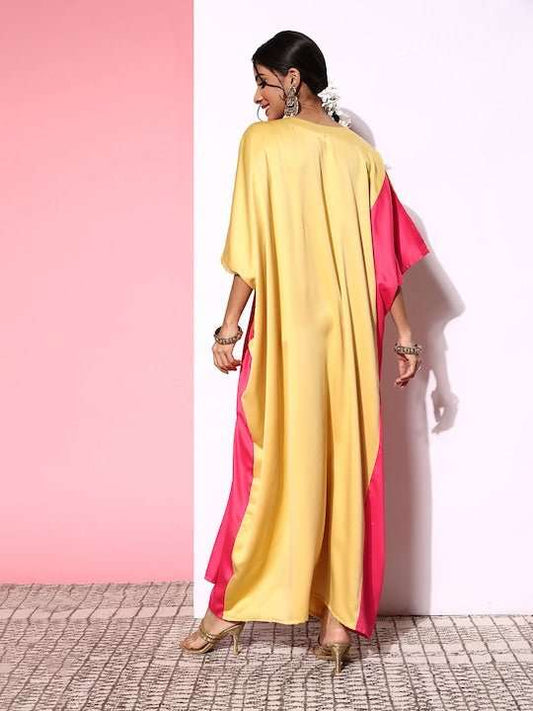 Women Pink Polyester Shimmer & Sequin Ethnic Dress - Inddus.com