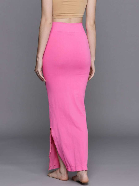 WOMEN PINK SOLID SAREE SHAPEWEAR - Inddus.com
