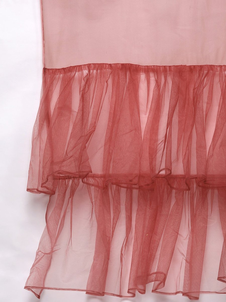 Women Plus Size Coral Pink Floral Sequinned Kurta with Palazzos & Dupatta - Inddus.com