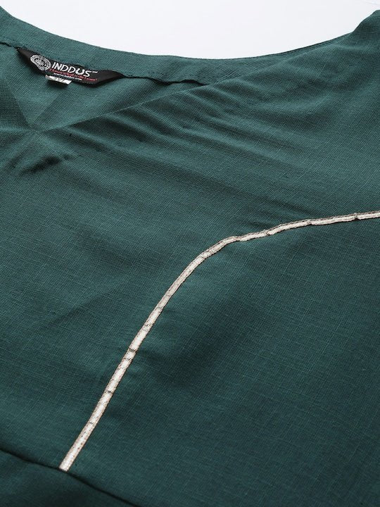 Women Plus Size Gotta Patti Kurta with Trousers & Dupatta - Inddus.com