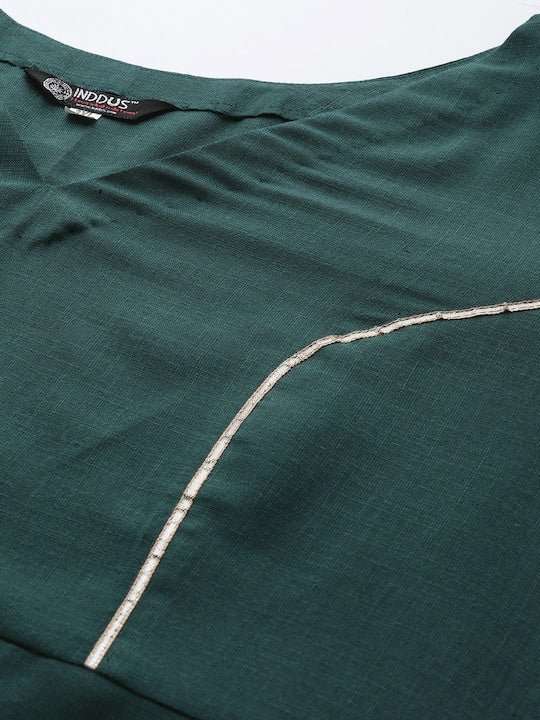 Women Plus Size Gotta Patti Kurta with Trousers & Dupatta - Inddus.com