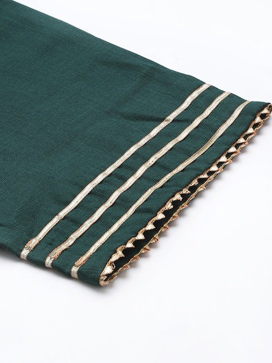 Women Plus Size Gotta Patti Kurta with Trousers & Dupatta - Inddus.com