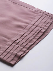 Women Plus Size Mauve Floral Sequinned Kurta with Palazzos & Dupatta - Inddus.com