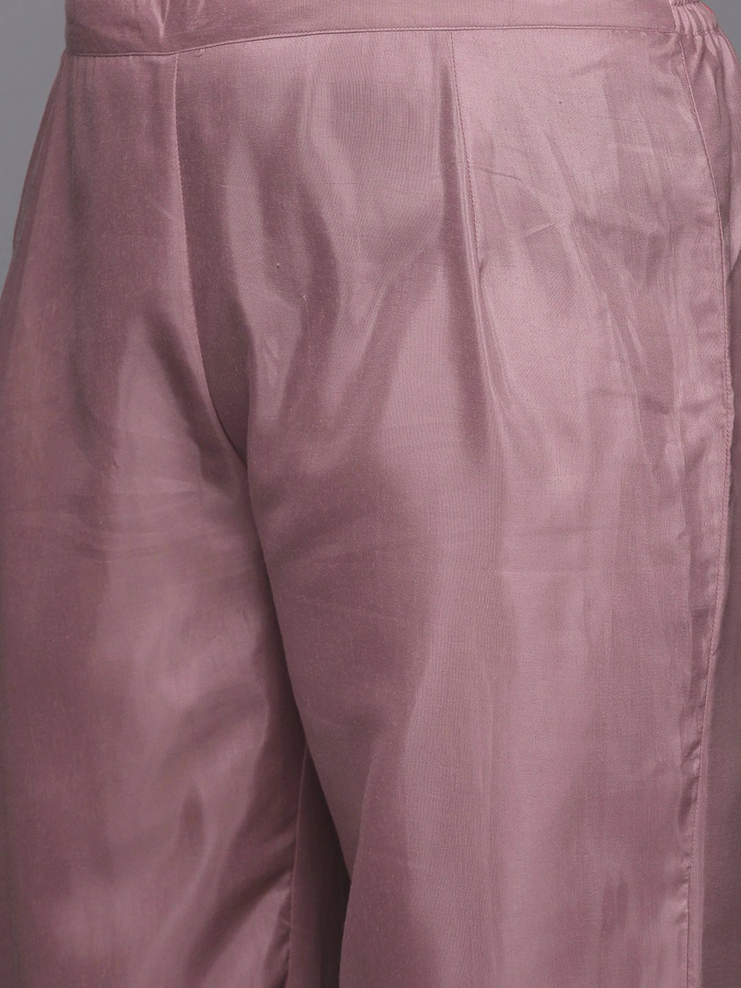 Women Plus Size Mauve Floral Sequinned Kurta with Palazzos & Dupatta - Inddus.com