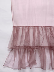 Women Plus Size Mauve Floral Sequinned Kurta with Palazzos & Dupatta - Inddus.com