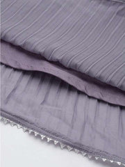 Women Plus Size Solid Pleated Belted Maxi Dress - Inddus.com