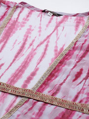 Women Plus Size Solid Shoulder Straps Maxi Dress with Tie & Dye Jacket & Belt - Inddus.com