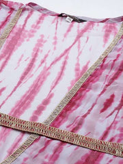Women Plus Size Solid Shoulder Straps Maxi Dress with Tie & Dye Jacket & Belt - Inddus.com