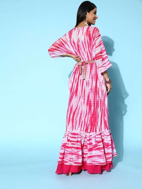 Women Pretty Pink Solid Tie & Dye 2.0 Dress - Inddus.com