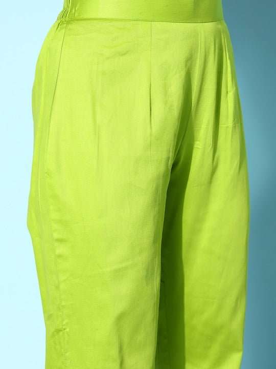 Women Printed Regular Kurta with Trousers & Dupatta - Inddus.com