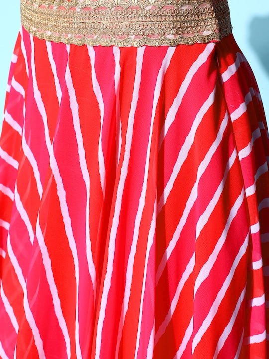 Women Printed Ruffles & Flounces Top With Skirt - Inddus.com