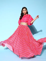 Women Printed Ruffles & Flounces Top With Skirt - Inddus.com