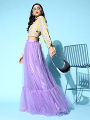 Women Printed Top With Skirt - Inddus.com