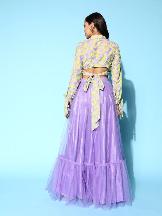 Women Printed Top With Skirt - Inddus.com