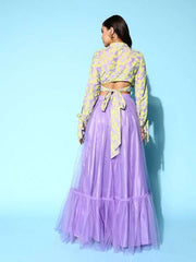 Women Printed Top With Skirt - Inddus.com