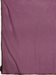 Women Purple Ethnic Motifs Yoke Design Panelled Zardozi Chanderi Cotton Kurta with Palazzos & With - Inddus.com