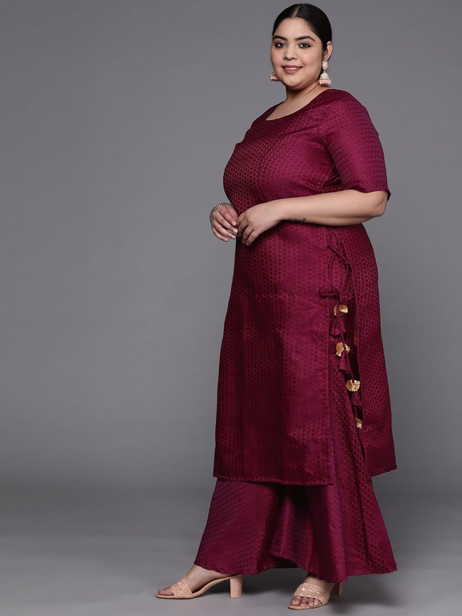 Women Purple Kurta with Sharara & With Dupatta - Inddus.com