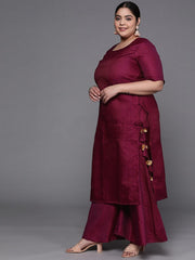 Women Purple Kurta with Sharara & With Dupatta - Inddus.com