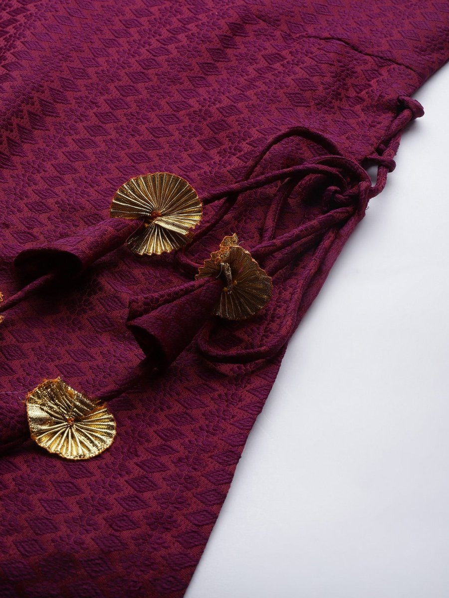 Women Purple Kurta with Sharara & With Dupatta - Inddus.com