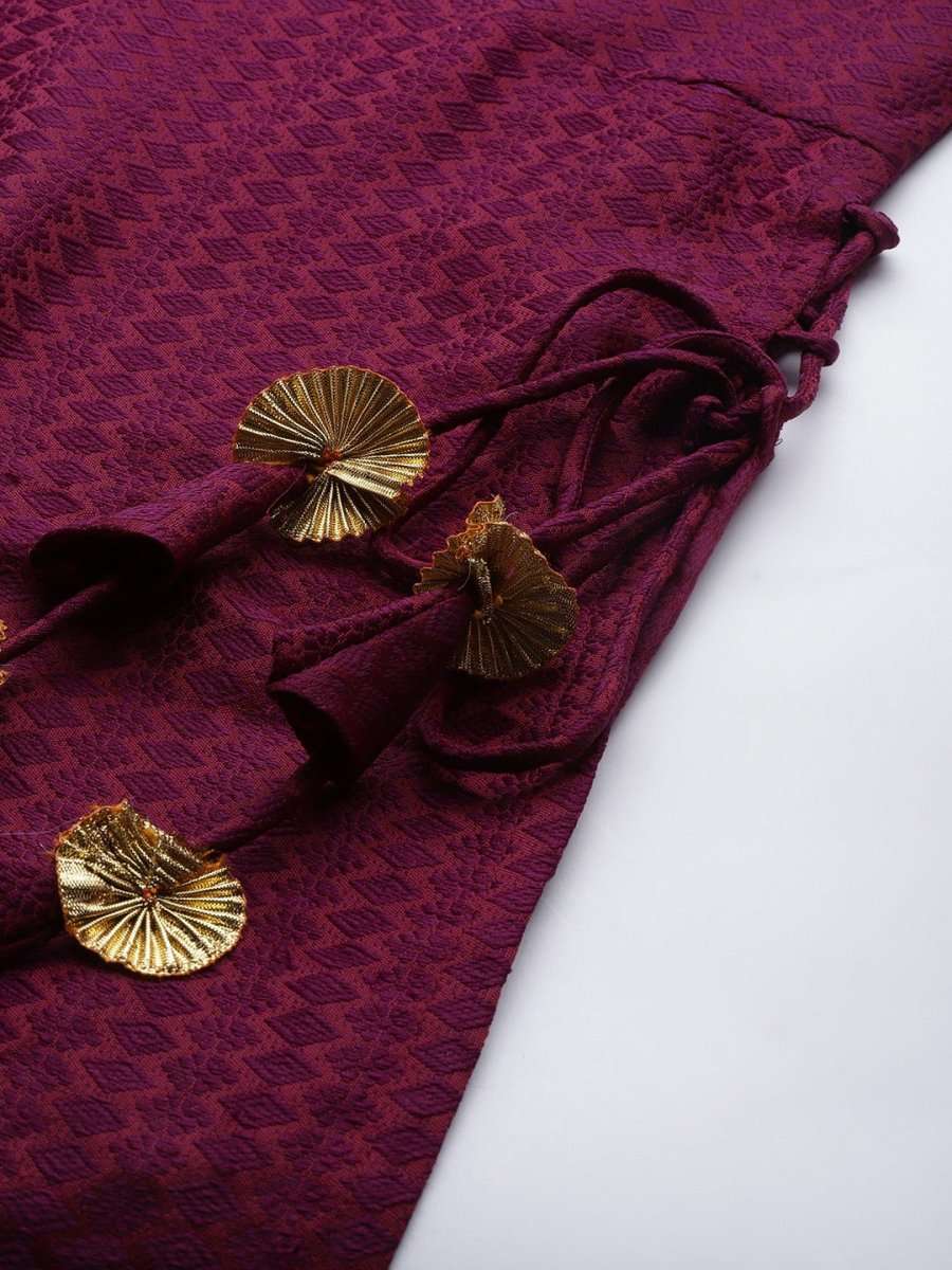 Women Purple Kurta with Sharara & With Dupatta - Inddus.com