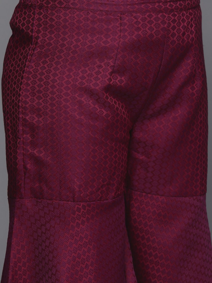 Women Purple Kurta with Sharara & With Dupatta - Inddus.com