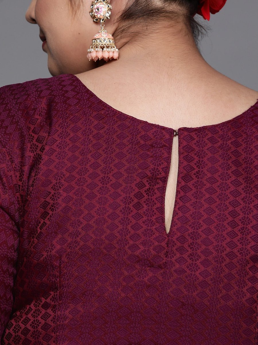 Women Purple Kurta with Sharara & With Dupatta - Inddus.com