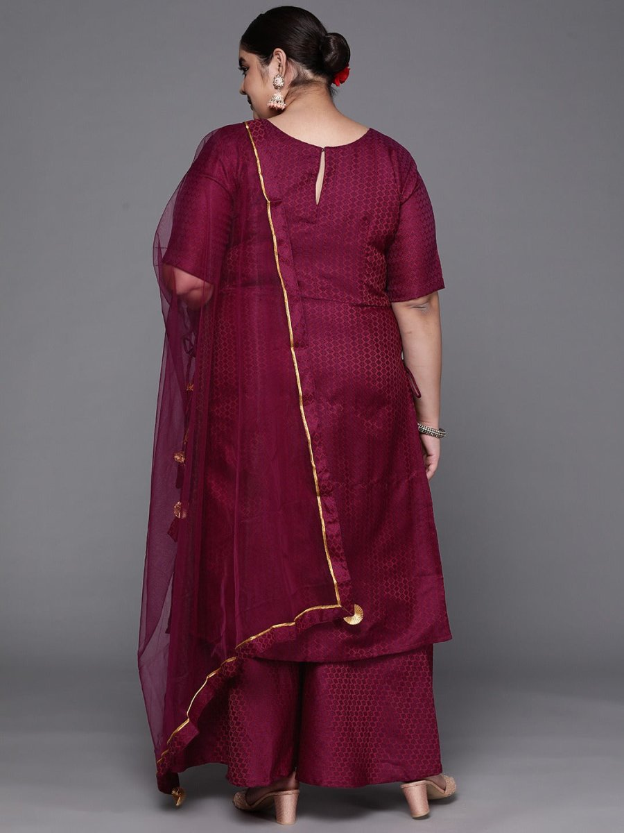 Women Purple Kurta with Sharara & With Dupatta - Inddus.com