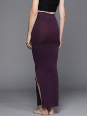 Women Purple Solid High Compressed Seamless Instant Slimming Saree Shapewear - Inddus.com