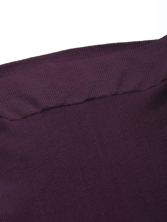 Women Purple Solid High Compressed Seamless Instant Slimming Saree Shapewear - Inddus.com