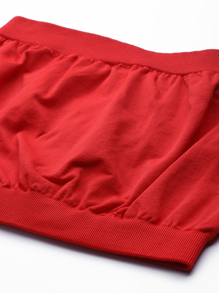 WOMEN RED BANDEAU SPORT BRA - Inddus.com
