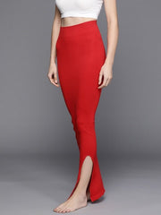 Women Red Solid High Compressed Seamless Instant Slimming Saree Shapewear - Inddus.com