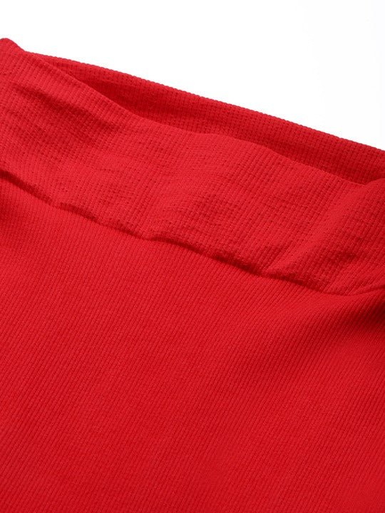 Women Red Solid High Compressed Seamless Instant Slimming Saree Shapewear - Inddus.com